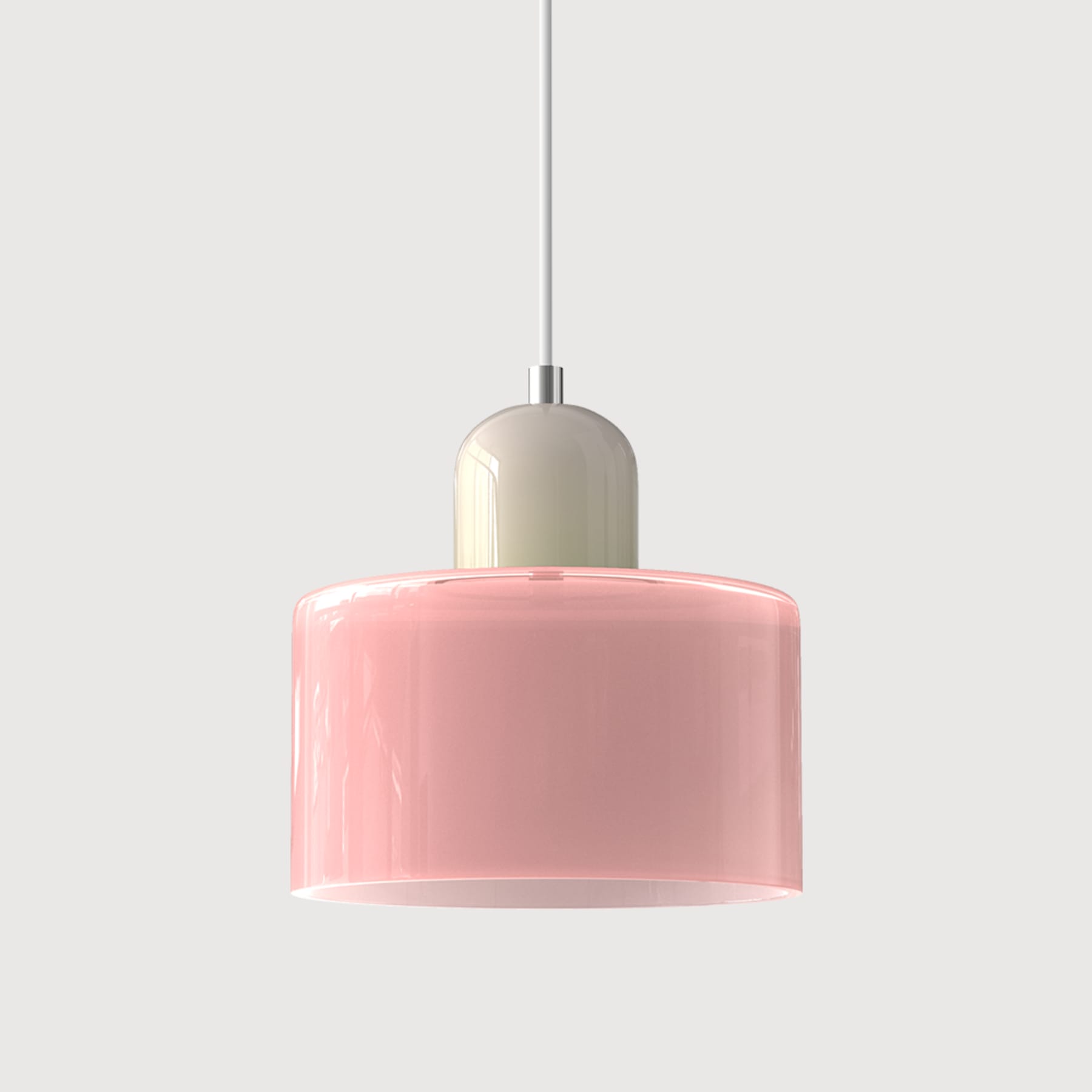 Modern Glass Pendant Light for Kitchen and Dining Room in Pink — Halden Lighting