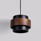 Modern Travertine And Wood Pendant Light For Dining Room — Halden Lighting
