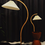 Scandinavian Wood Floor Lamp With Warm LED Glow for Living Room — Halden Lighting