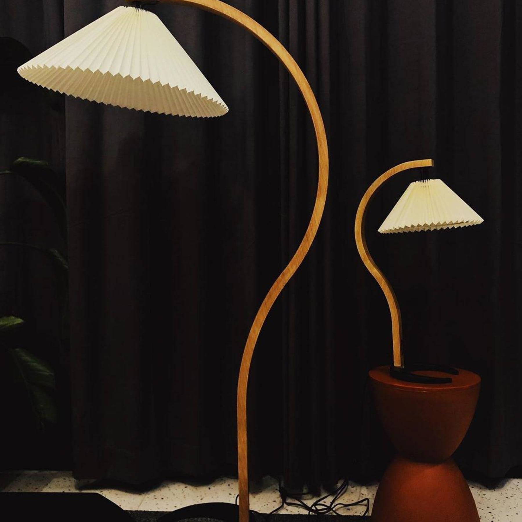 Scandinavian Wood Floor Lamp With Warm LED Glow for Living Room — Halden Lighting