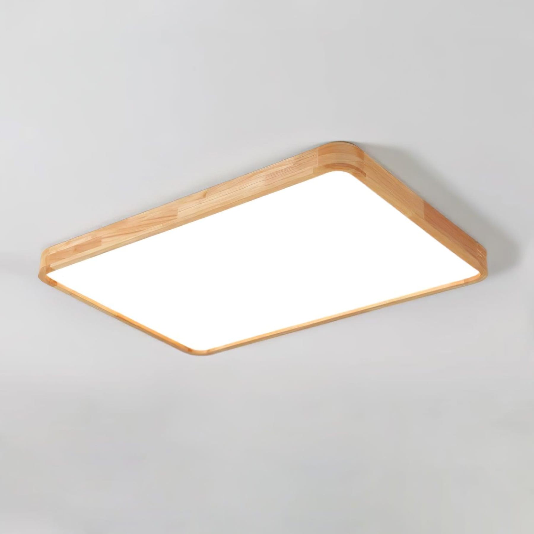 Scandinavian Wood Flush Mount Ceiling Light With Slim Profile — Halden Lighting