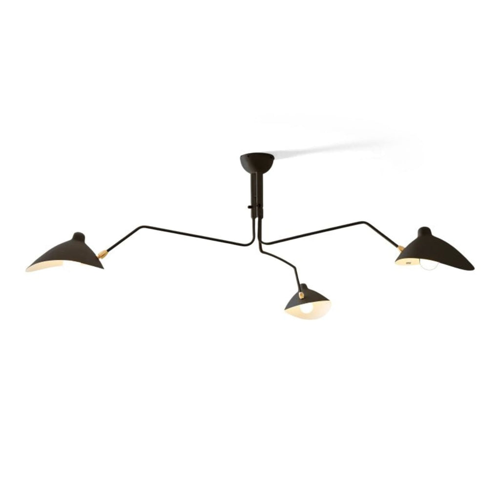 Modern Linear Metal Ceiling Light for Living Room in Black — Halden Lighting