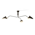 Modern Linear Metal Ceiling Light for Living Room in Black — Halden Lighting