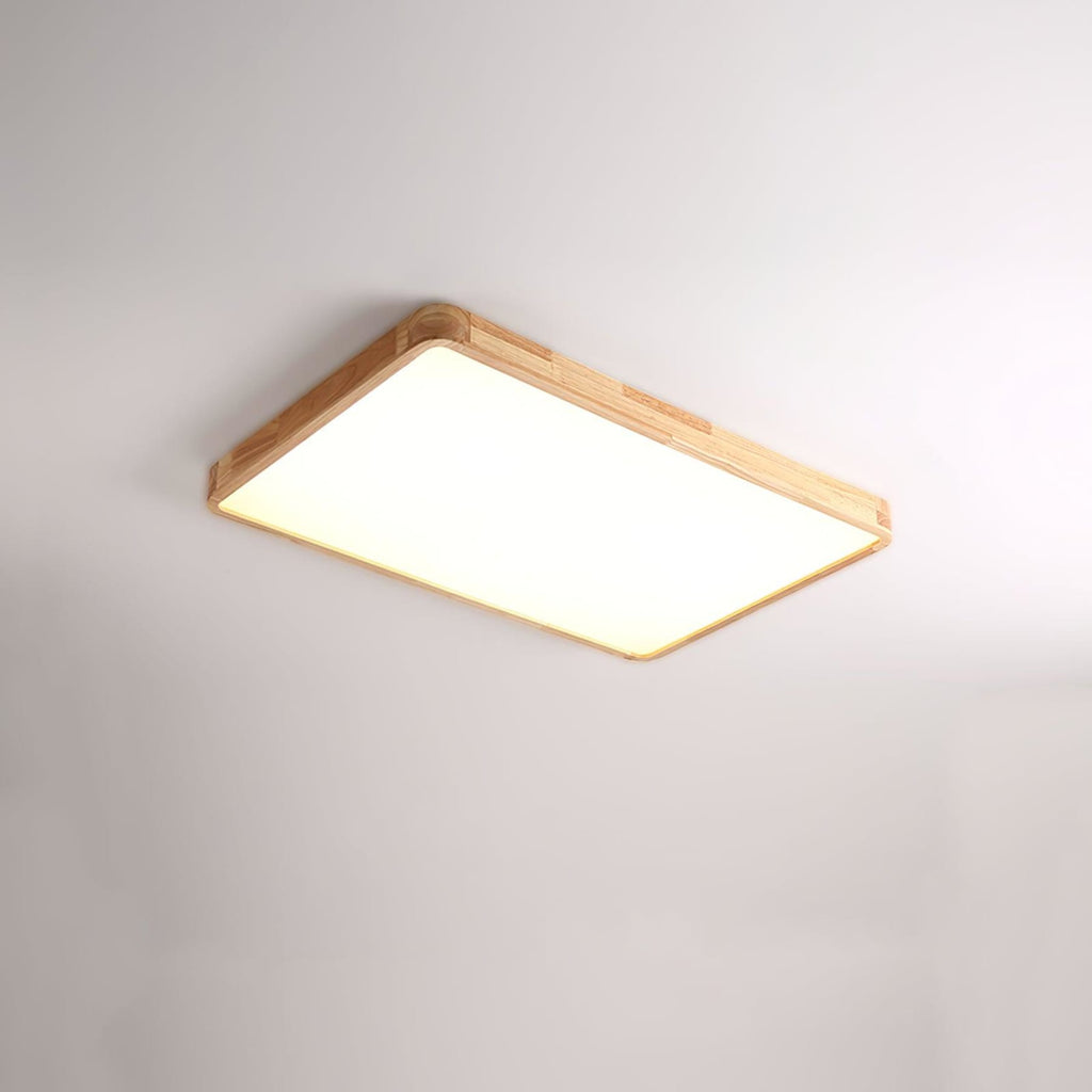 Scandinavian Wood Flush Mount Ceiling Light With Slim Profile — Halden Lighting