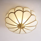 Traditional Brass Flush Mount Ceiling Light With Cool Daylight Glow — Halden Lighting