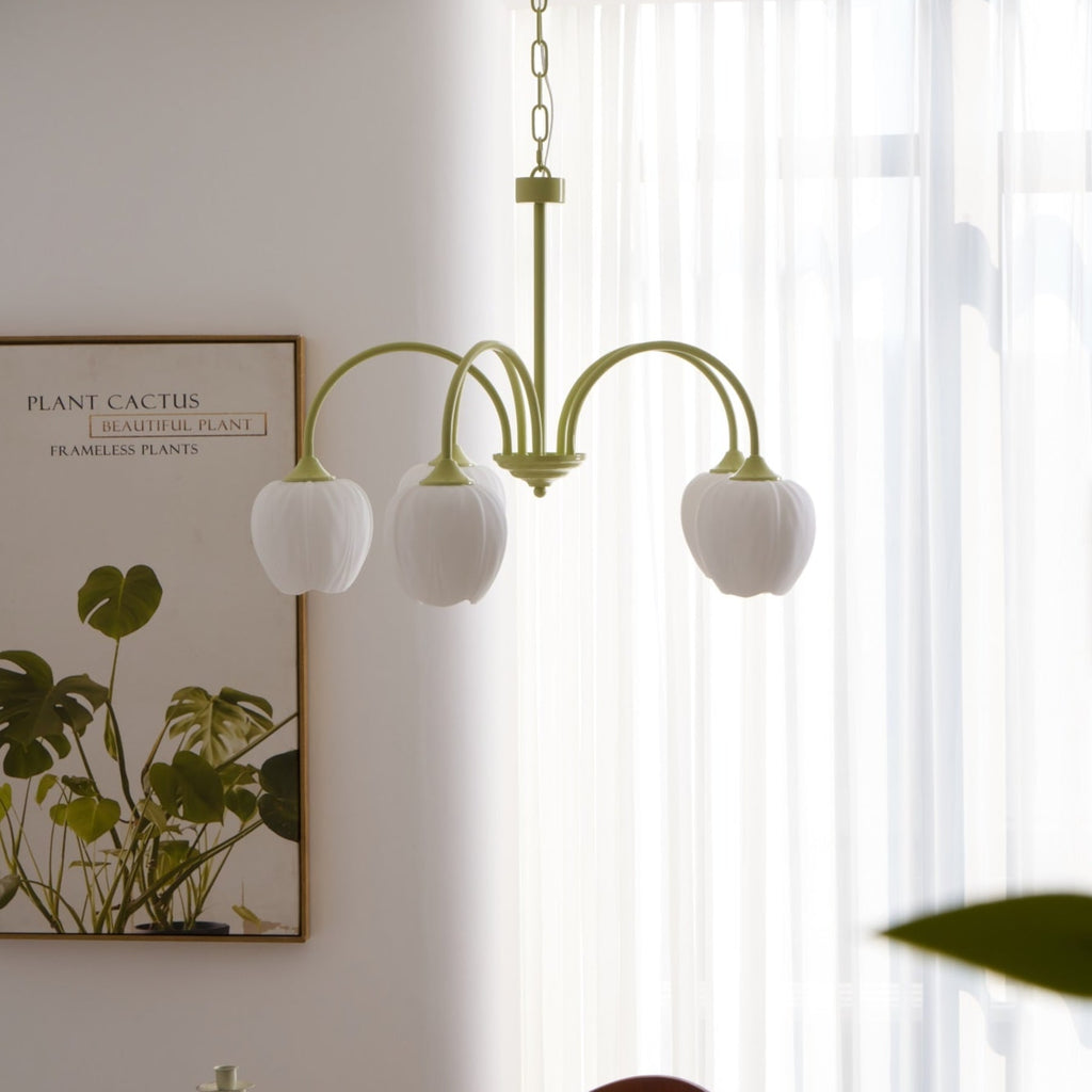 Retro Metal And Glass Chandelier With Included Bulbs For Living Room — Halden Lighting