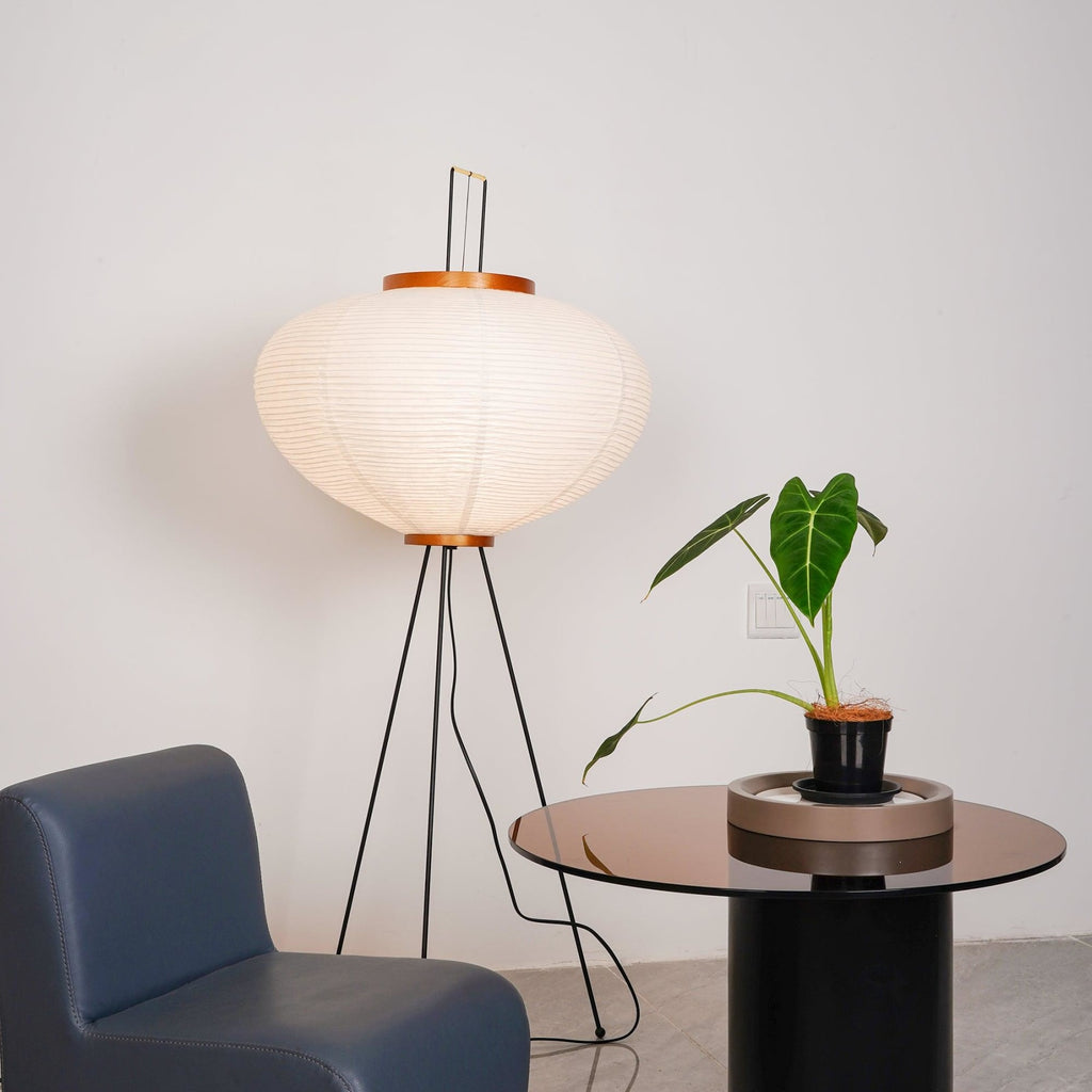 Modern Rice Paper Floor Lamp for Living Room and Bedroom — Halden Lighting