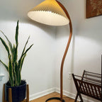 Scandinavian Wood Floor Lamp With Warm LED Glow for Living Room — Halden Lighting