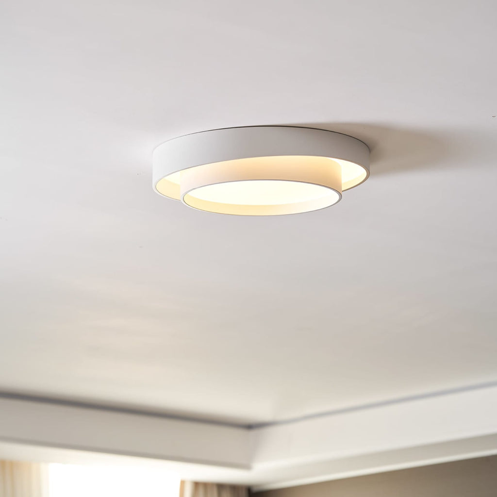 Modern Metal Flush Mount Ceiling Light With Cool Daylight Glow — Halden Lighting