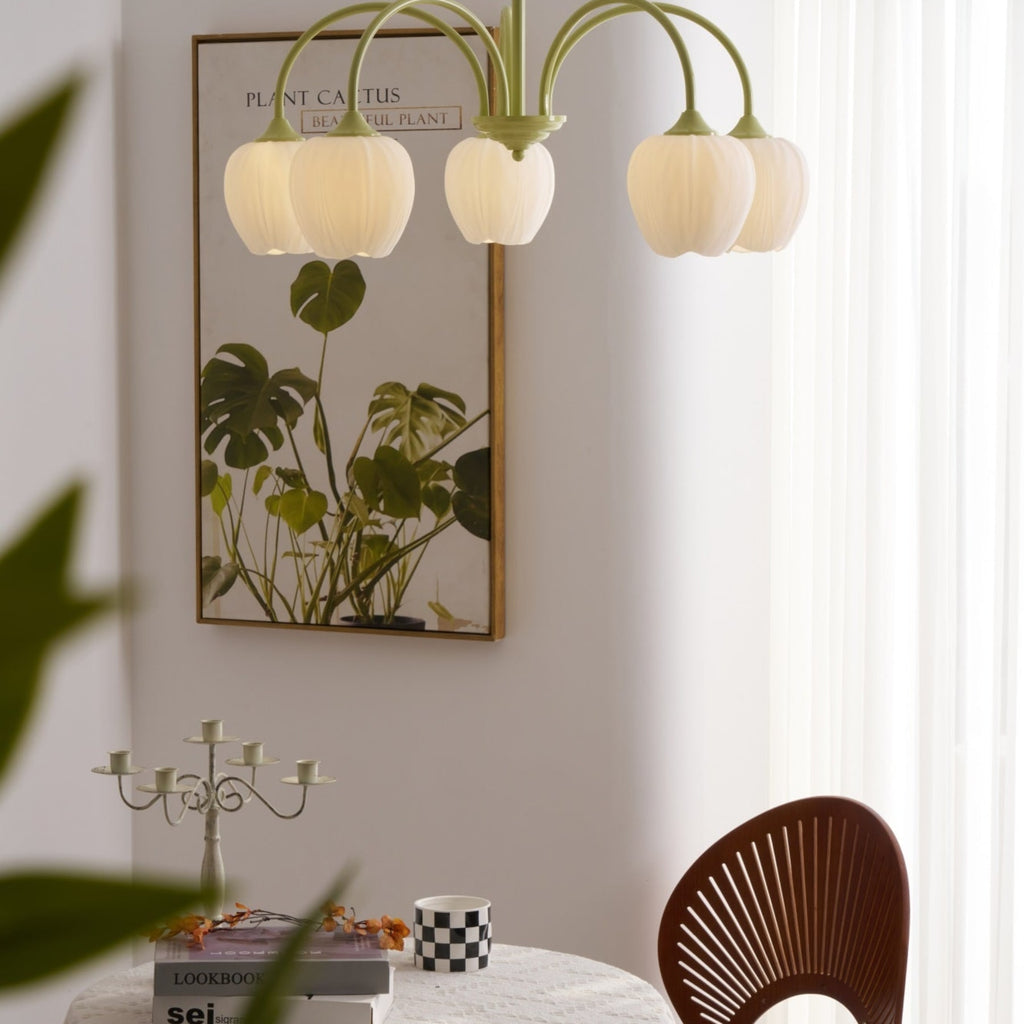Retro Metal And Glass Chandelier With Included Bulbs For Living Room — Halden Lighting