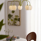 Retro Metal And Glass Chandelier With Included Bulbs For Living Room — Halden Lighting