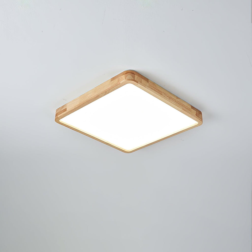 Scandinavian Wood Flush Mount Ceiling Light With Slim Profile — Halden Lighting