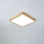 Scandinavian Wood Flush Mount Ceiling Light With Slim Profile — Halden Lighting