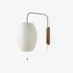 Retro Silk and Walnut Wall Light With Warm LED Glow — Halden Lighting