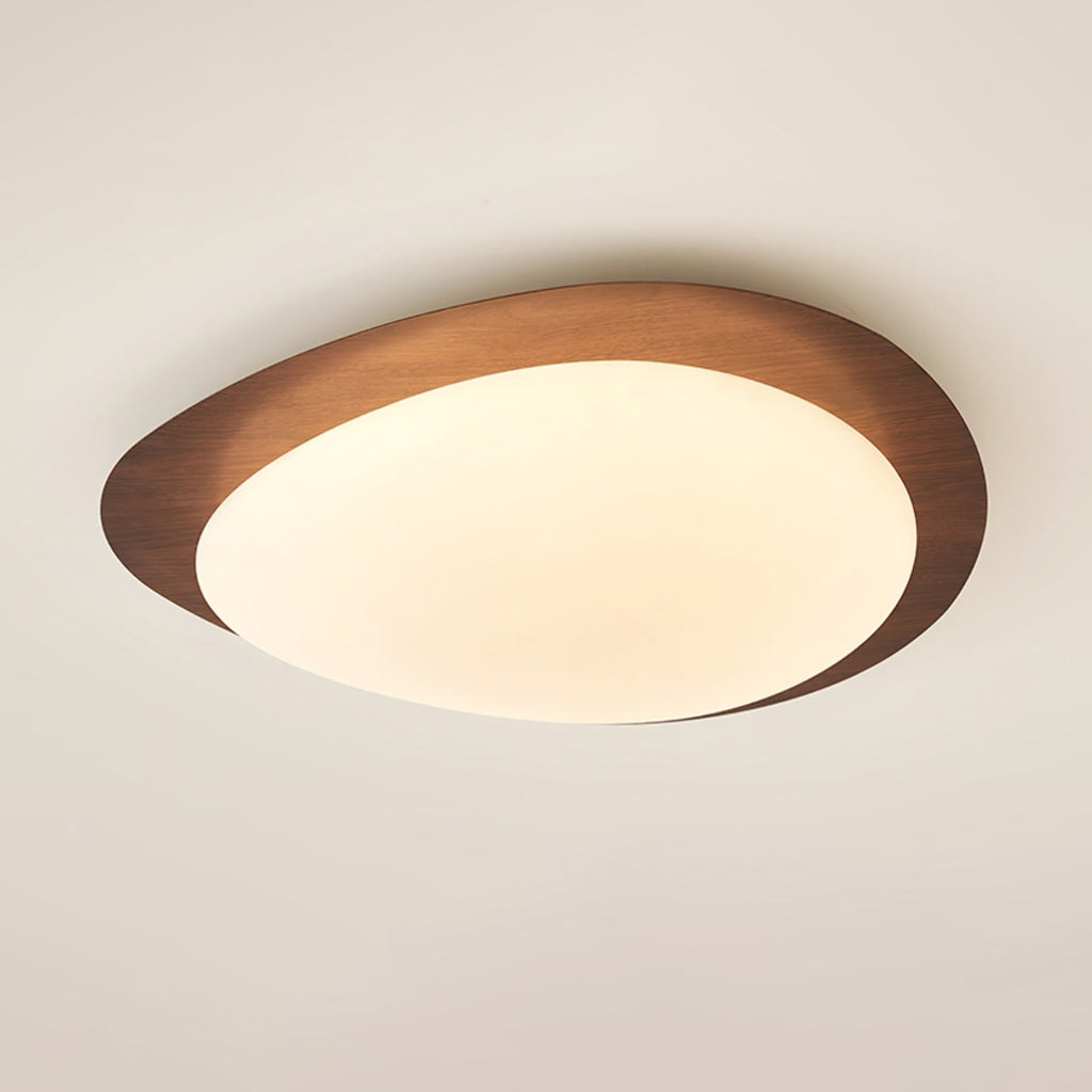 Scandinavian Wood Flush Mount Ceiling Light for Living Room — Halden Lighting