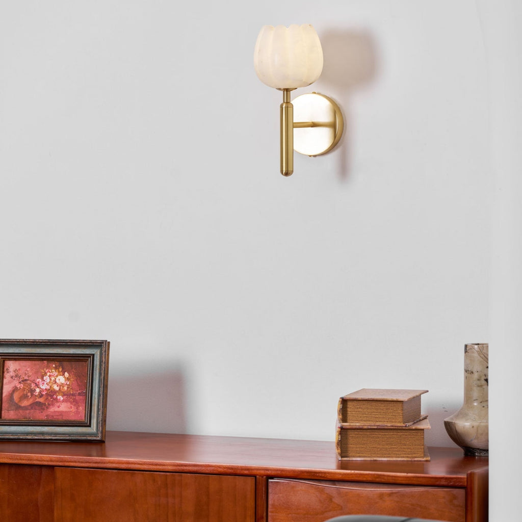 Modern Metal Wall Light With Integrated LED for Living Room — Halden Lighting