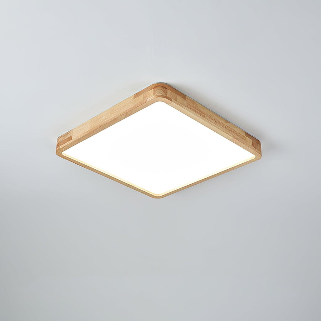 Scandinavian Wood Flush Mount Ceiling Light With Slim Profile — Halden Lighting