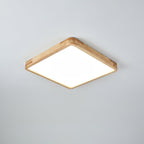 Scandinavian Wood Flush Mount Ceiling Light With Slim Profile — Halden Lighting