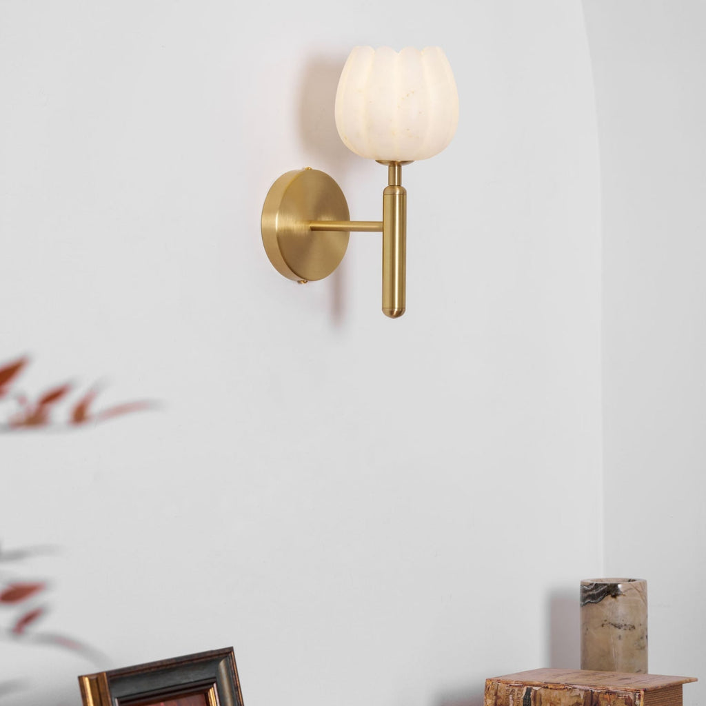 Modern Metal Wall Light With Integrated LED for Living Room — Halden Lighting