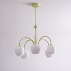 Retro Metal And Glass Chandelier With Included Bulbs For Living Room — Halden Lighting