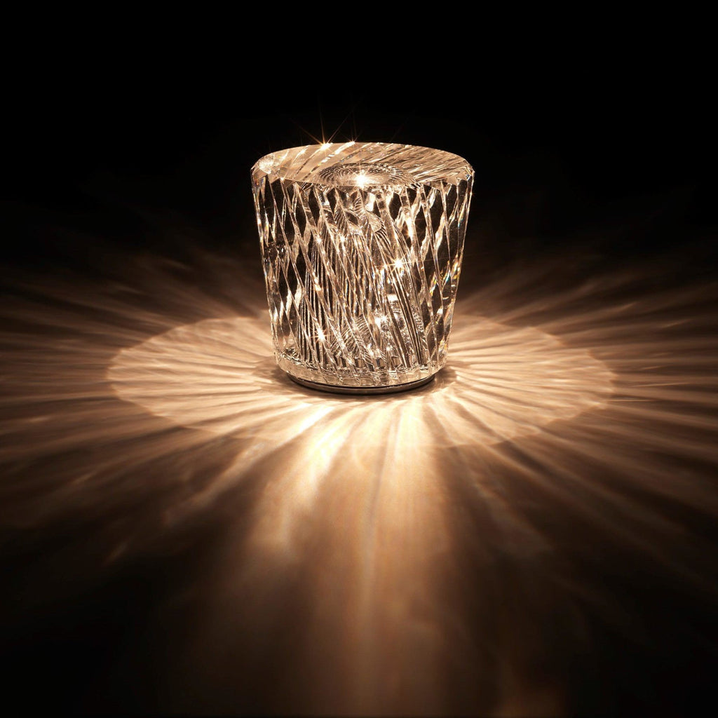 Modern Crystal Table Lamp With Warm LED Glow for Living Room — Halden Lighting