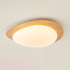 Scandinavian Wood Flush Mount Ceiling Light for Living Room — Halden Lighting