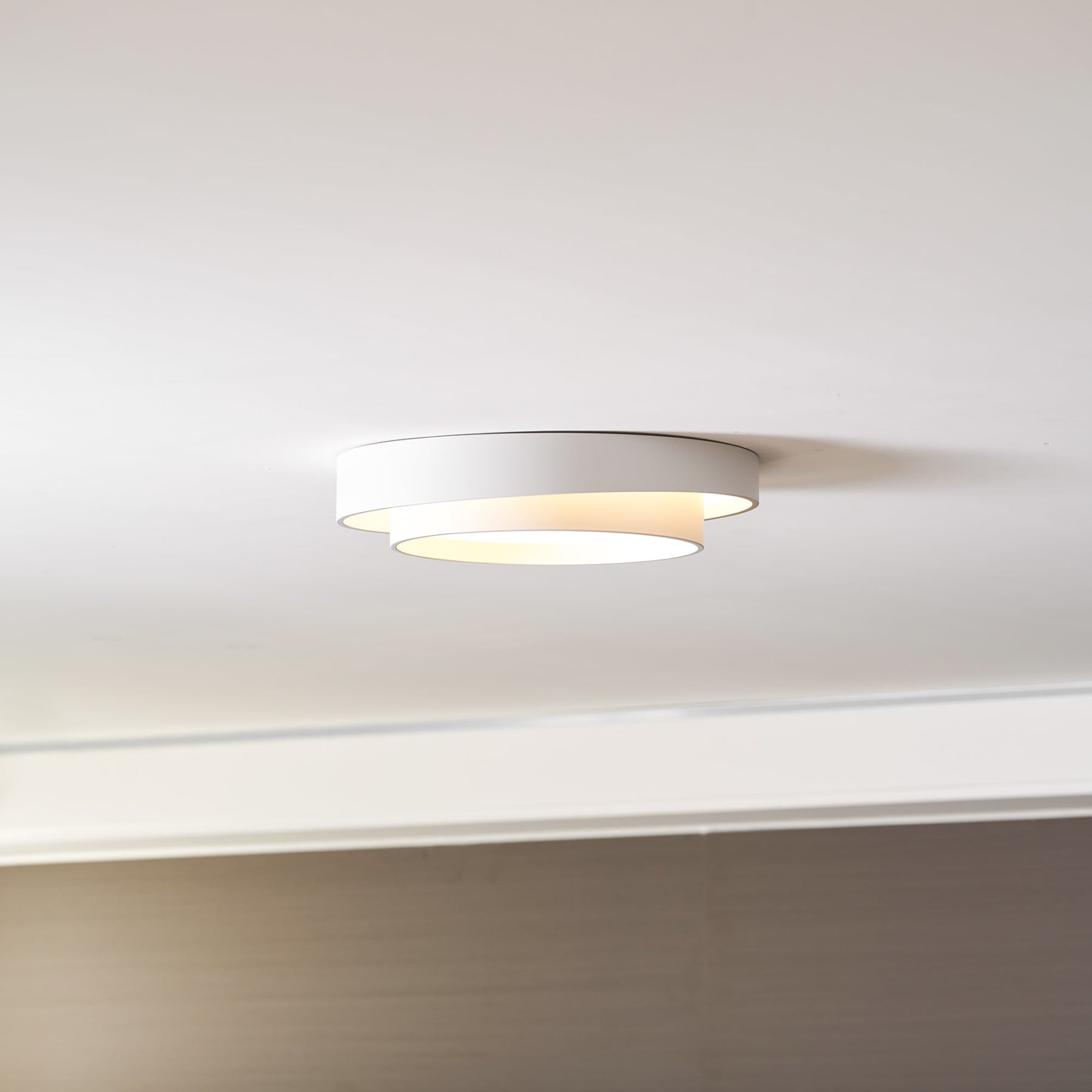 Modern Metal Flush Mount Ceiling Light With Cool Daylight Glow — Halden Lighting