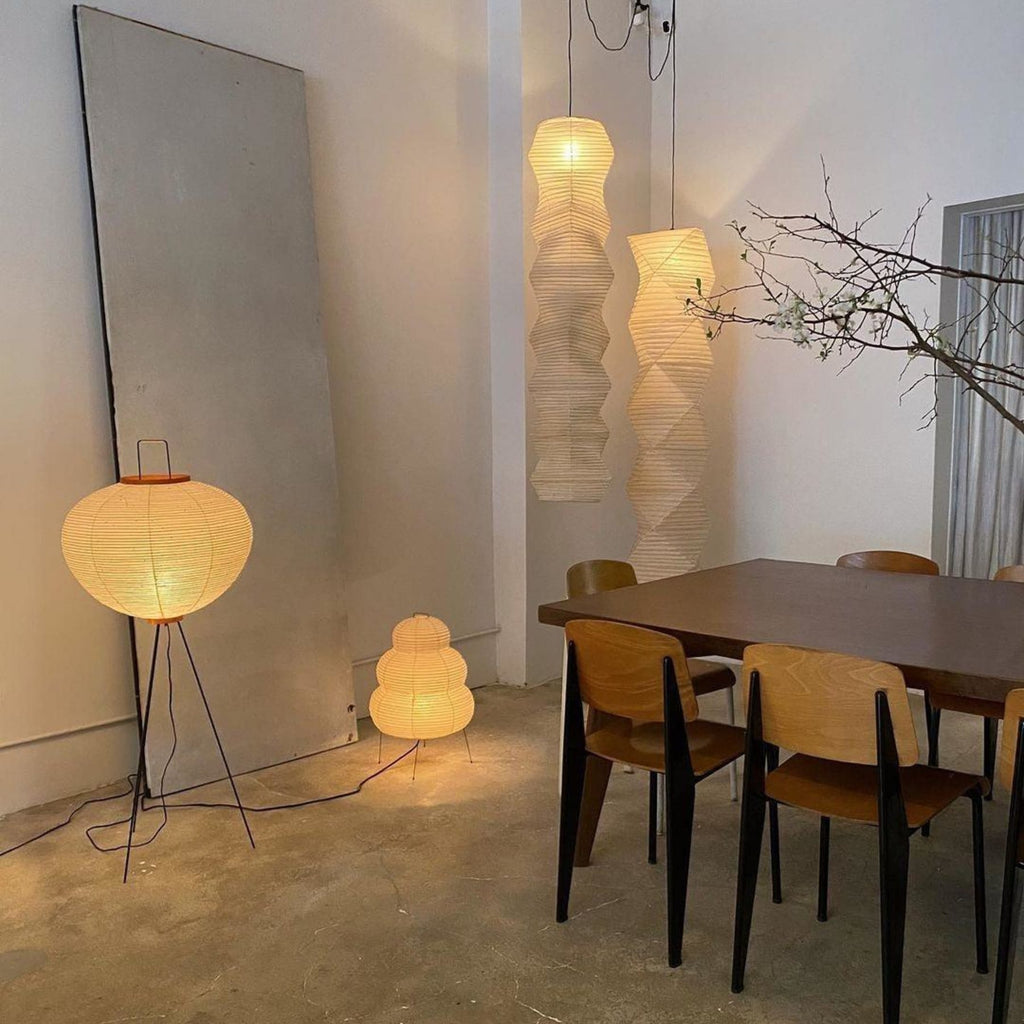 Modern Rice Paper Floor Lamp for Living Room and Bedroom — Halden Lighting