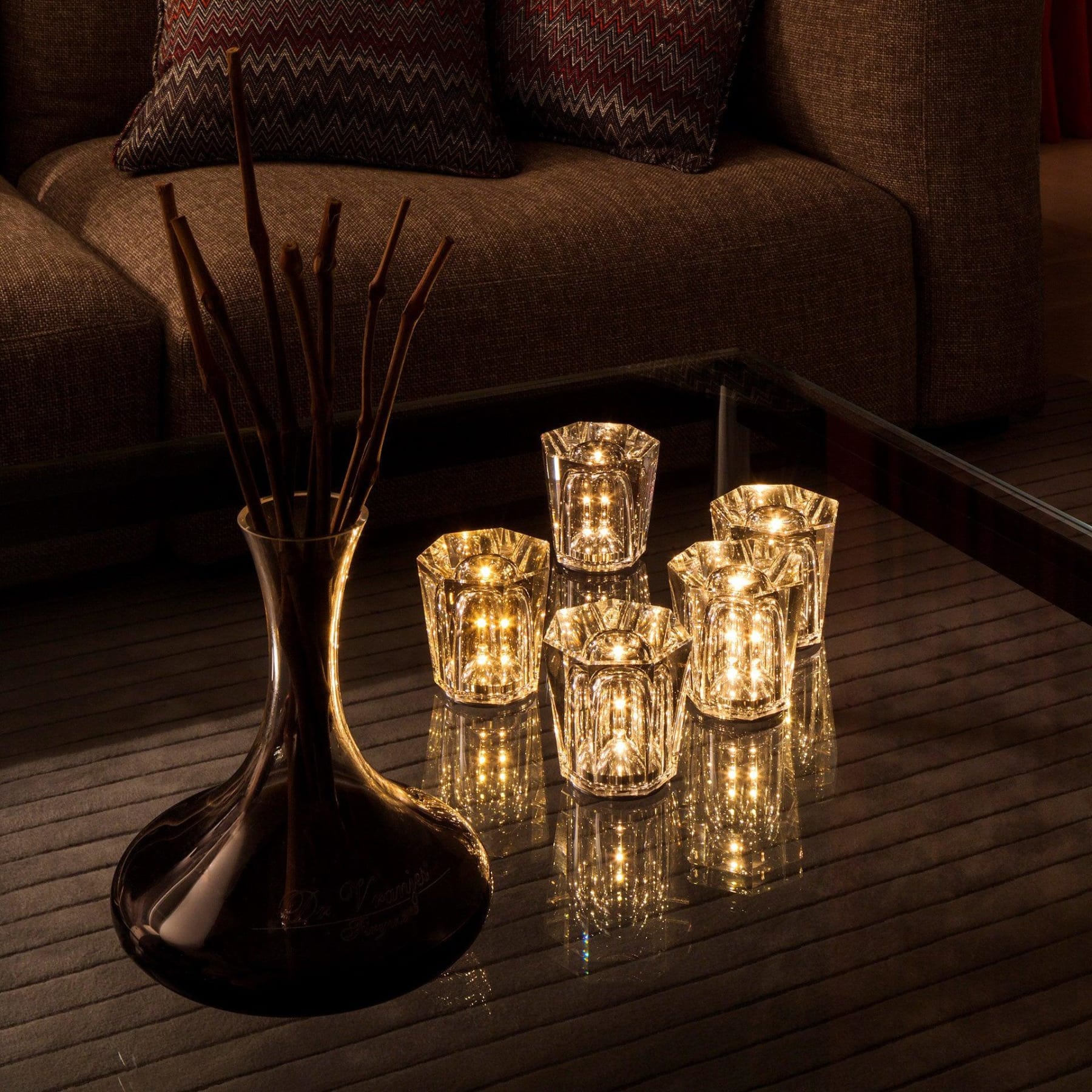 Modern Crystal Table Lamp With Warm LED Glow for Living Room — Halden Lighting