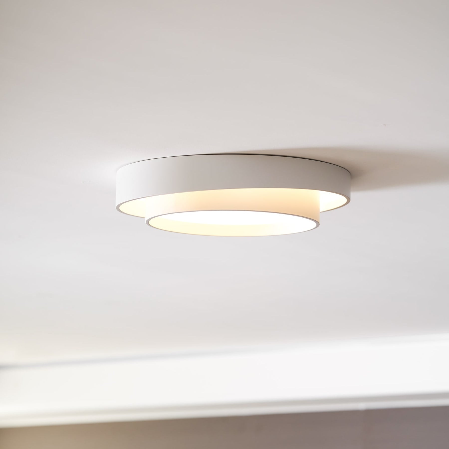 Modern Metal Flush Mount Ceiling Light With Cool Daylight Glow — Halden Lighting