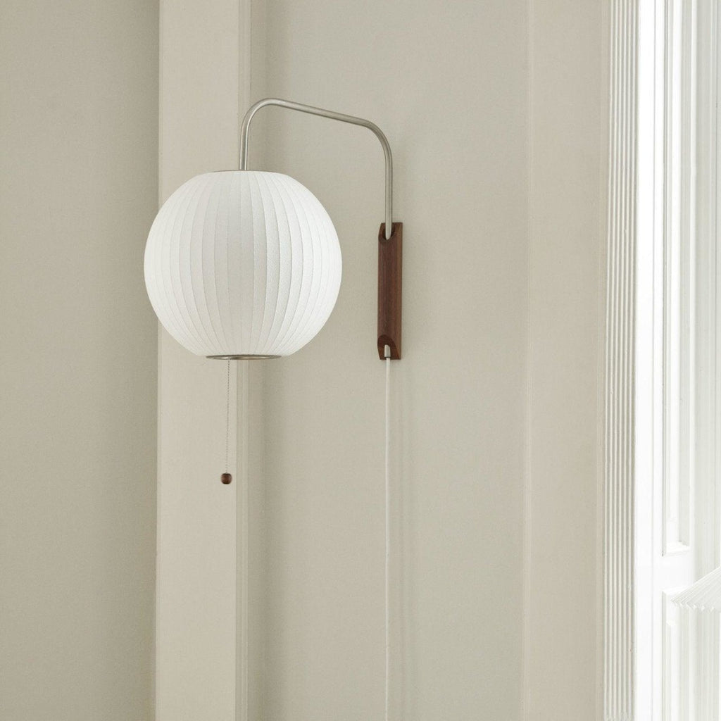 Retro Silk and Walnut Wall Light With Warm LED Glow — Halden Lighting