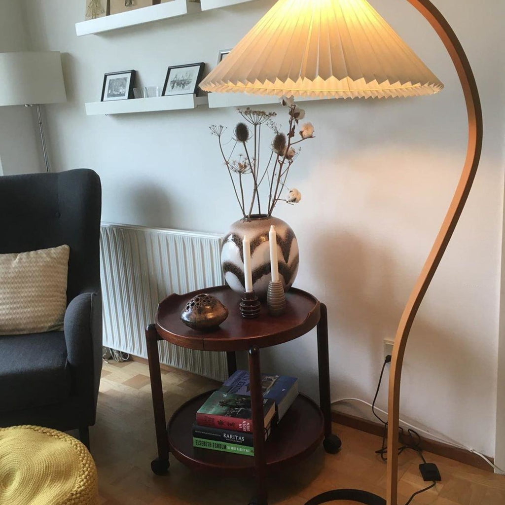 Scandinavian Wood Floor Lamp With Warm LED Glow for Living Room — Halden Lighting