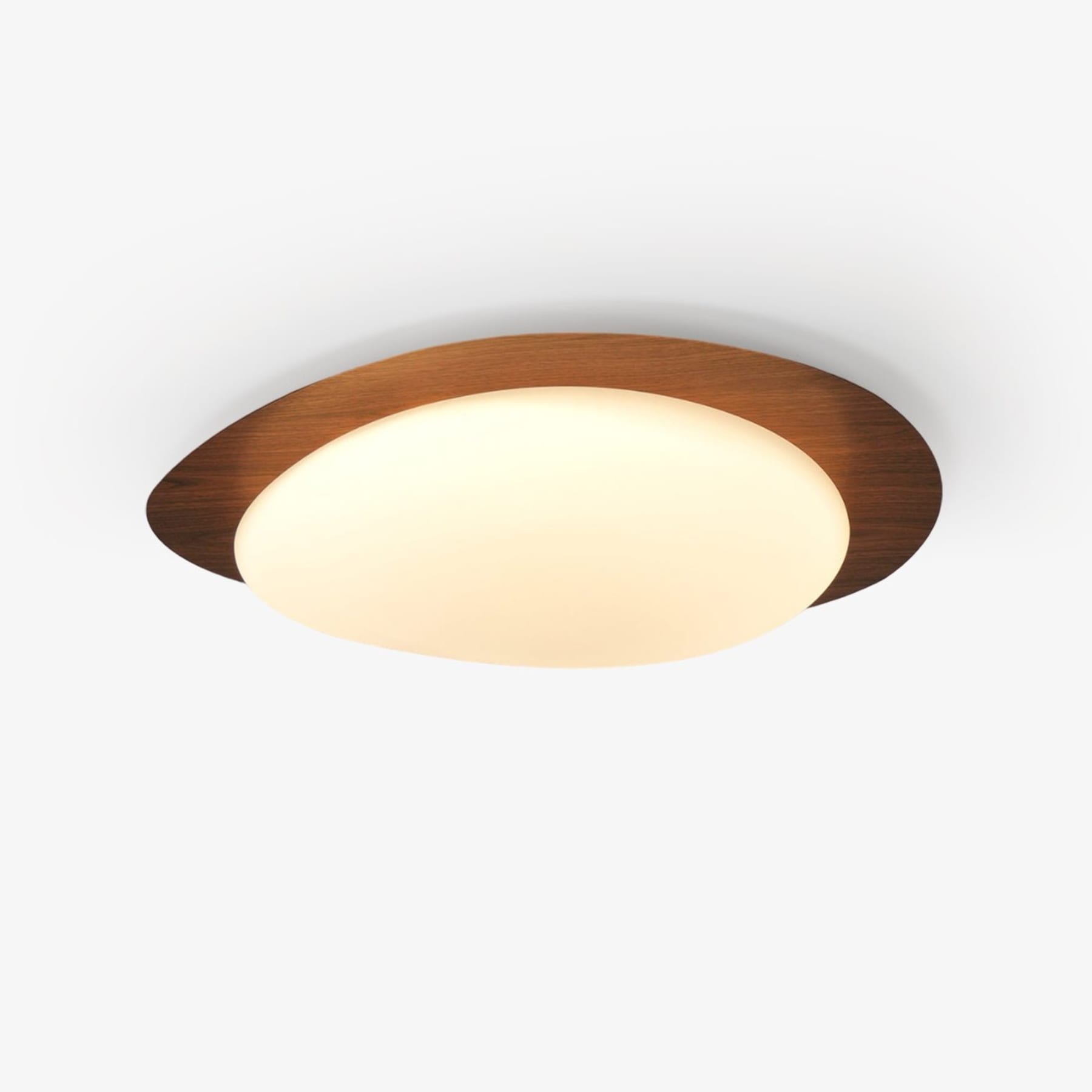 Scandinavian Wood Flush Mount Ceiling Light for Living Room — Halden Lighting