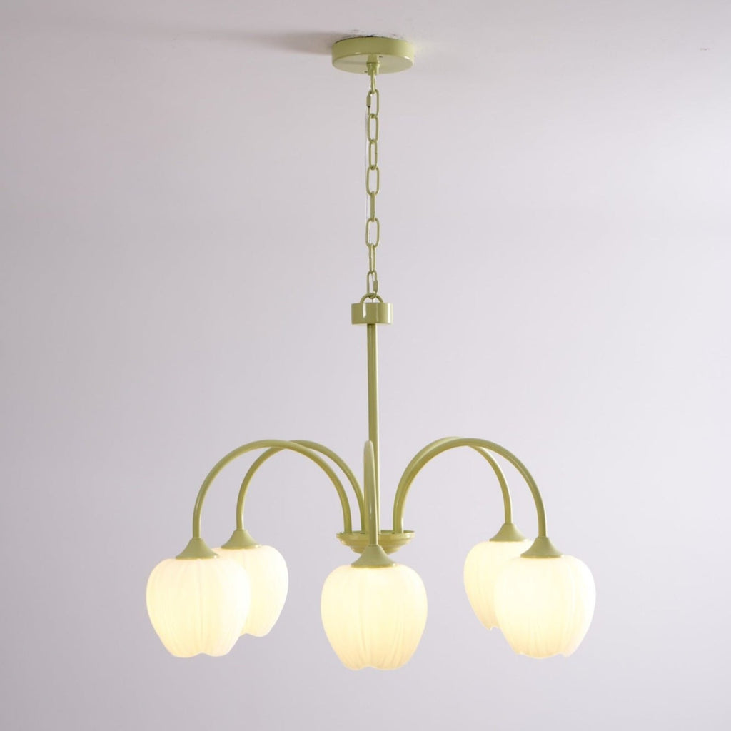 Retro Metal And Glass Chandelier With Included Bulbs For Living Room — Halden Lighting