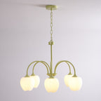 Retro Metal And Glass Chandelier With Included Bulbs For Living Room — Halden Lighting