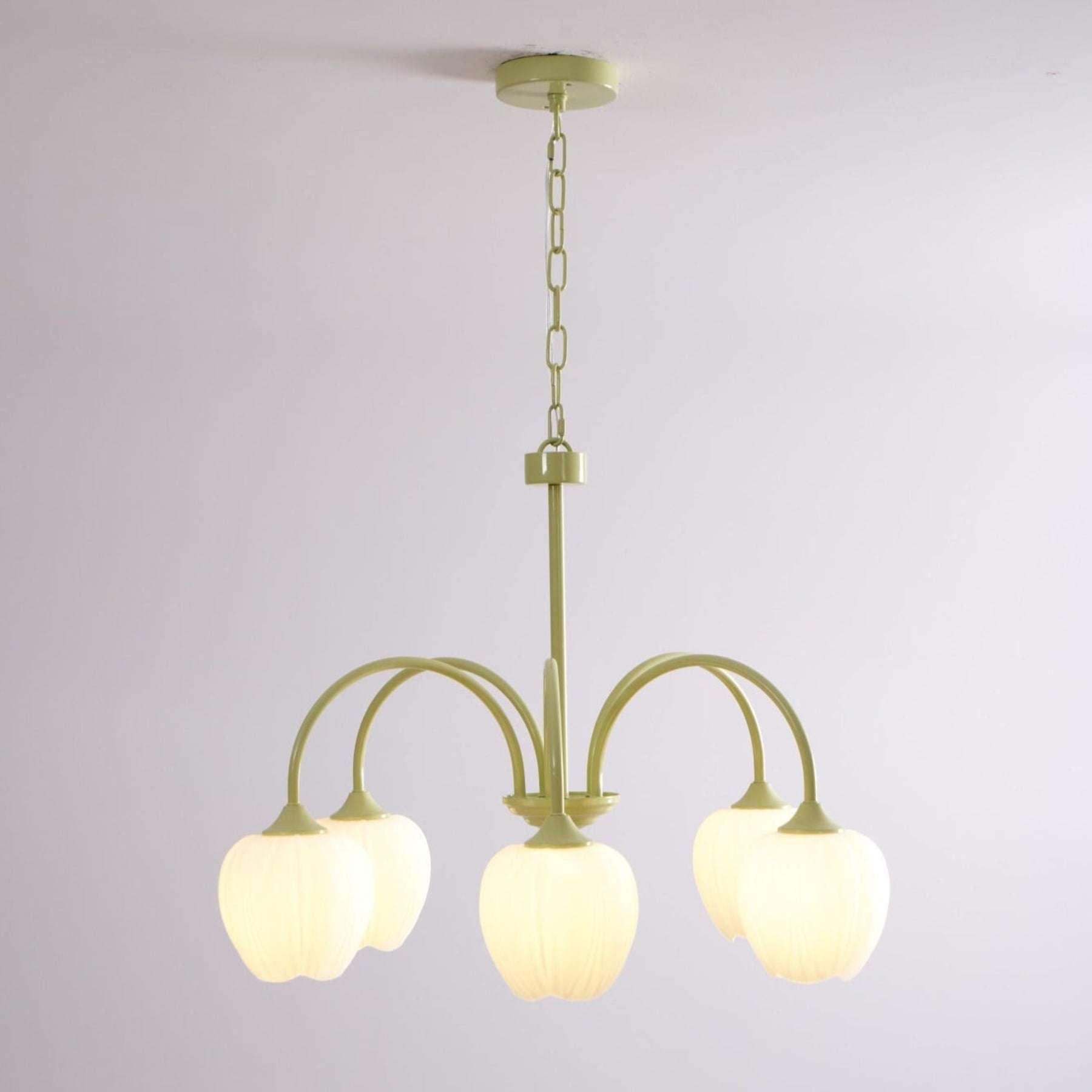 Retro Metal And Glass Chandelier With Included Bulbs For Living Room — Halden Lighting