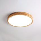 Scandinavian Wood Flush Mount Ceiling Light With Slim Profile in Circle: Ø40 x 6 cm (Ø15.7" x 2.7") — Halden Lighting