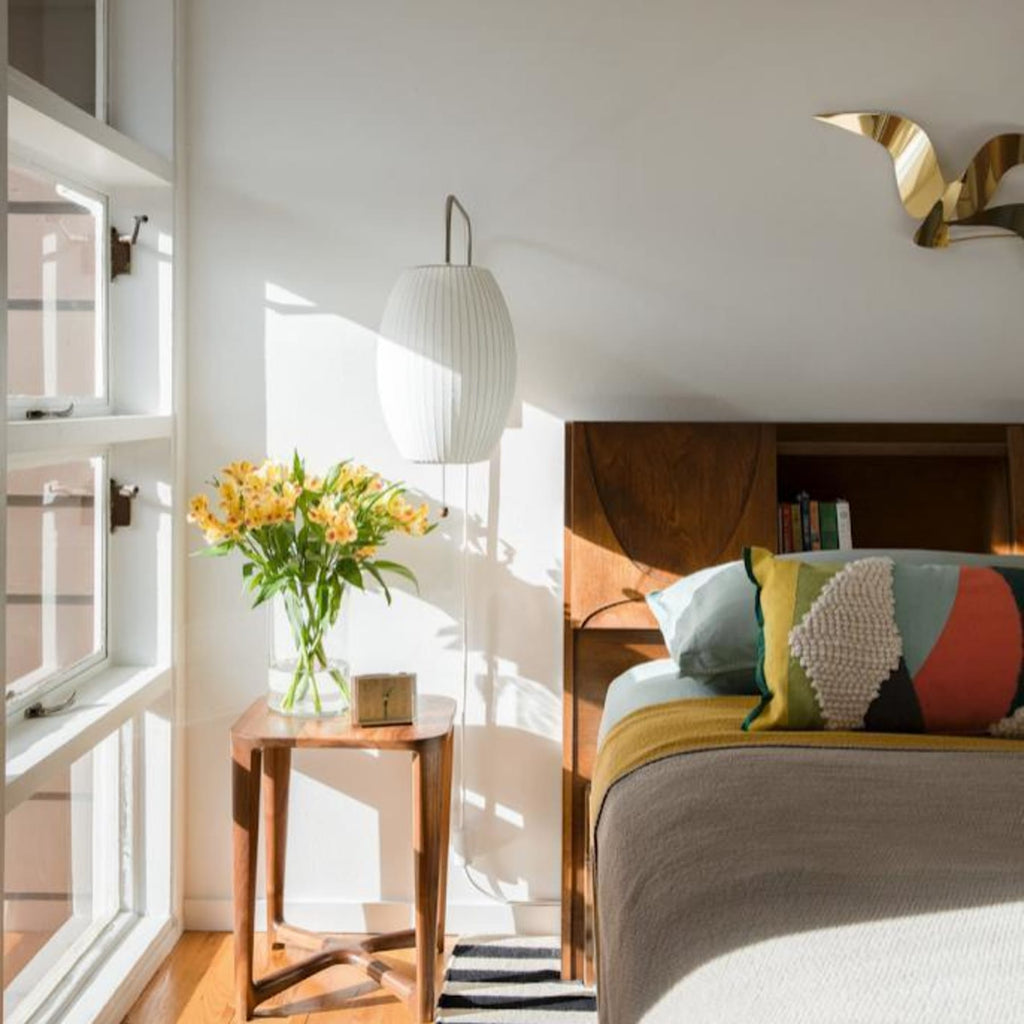 Retro Silk and Walnut Wall Light With Warm LED Glow — Halden Lighting