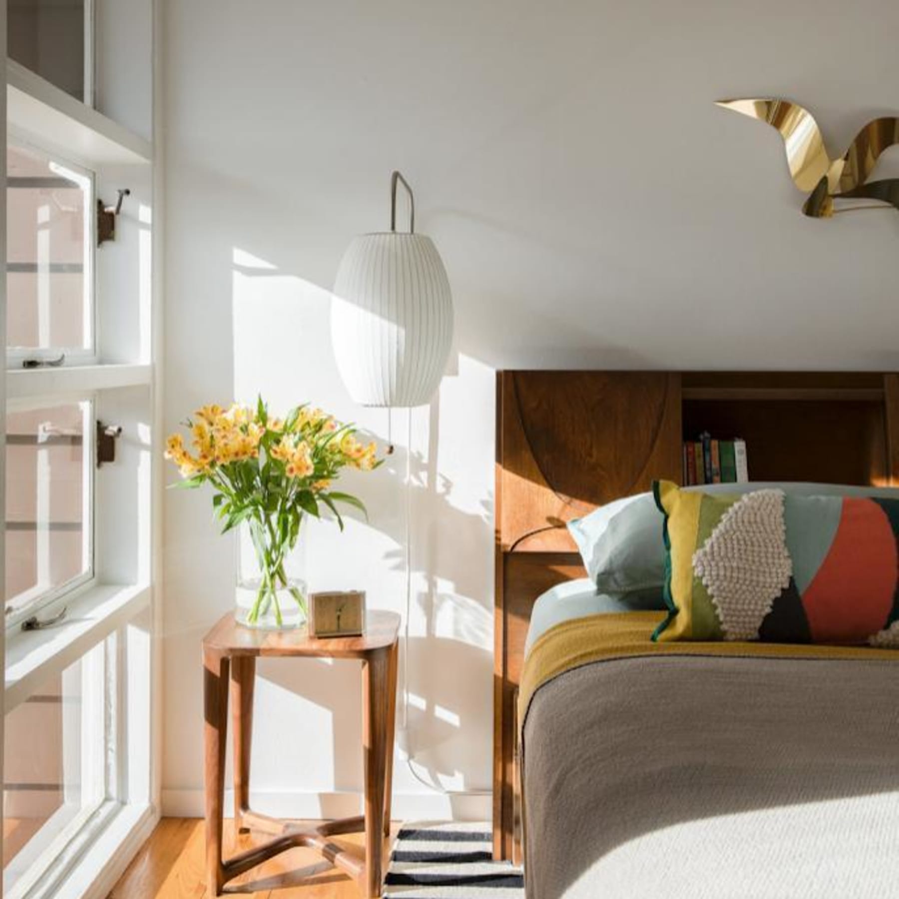 Retro Silk and Walnut Wall Light With Warm LED Glow — Halden Lighting