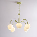 Retro Metal And Glass Chandelier With Included Bulbs For Living Room — Halden Lighting