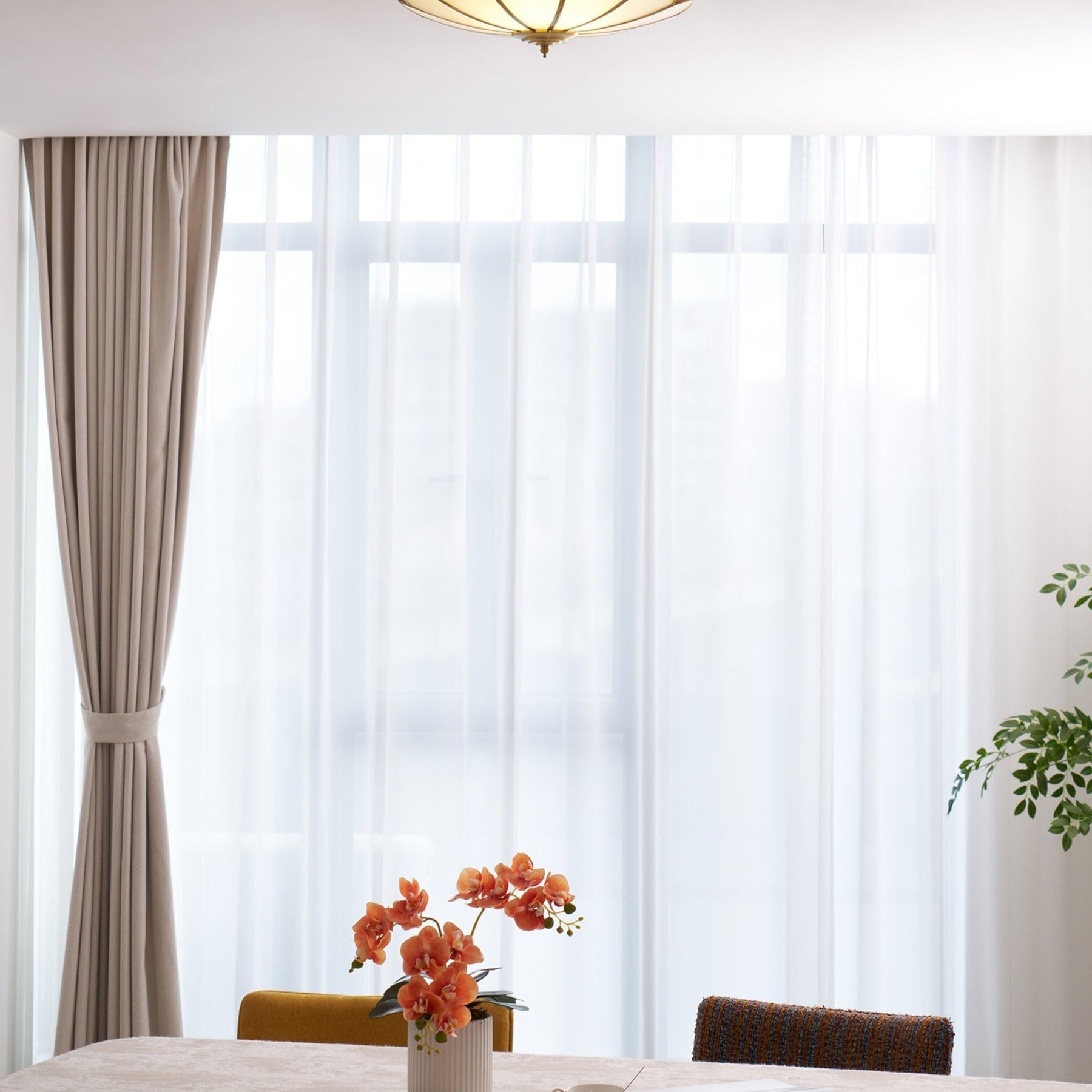 Traditional Brass Flush Mount Ceiling Light With Cool Daylight Glow — Halden Lighting
