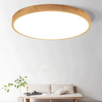 Scandinavian Wood Flush Mount Ceiling Light With Integrated LED — Halden Lighting
