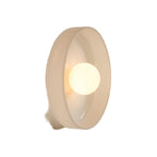 Retro Glass Flush Mount Ceiling Light With Warm LED Glow in Beige — Halden Lighting