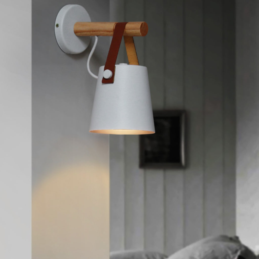 Modern Wood Wall Light With Warm LED Glow for Living Room — Halden Lighting