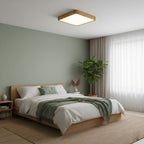 Scandinavian Wood Flush Mount Ceiling Light With Slim Profile — Halden Lighting