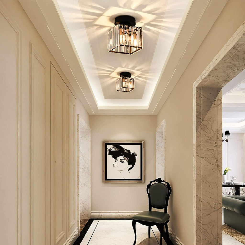 Modern Acrylic Semi-Flush Mount Ceiling Light for Living Room — Halden Lighting