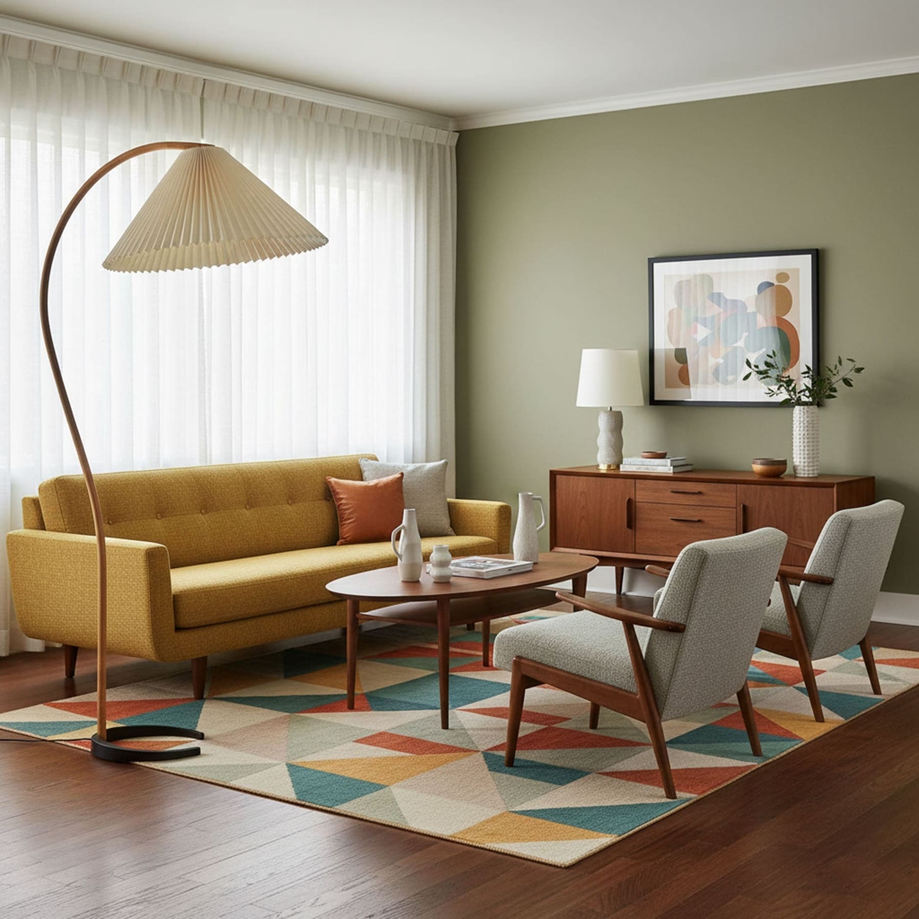 Scandinavian Wood Floor Lamp With Warm LED Glow for Living Room — Halden Lighting