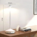 Minimalist Aluminium Cordless Table Lamp With Rechargeable Battery in White — Halden Lighting