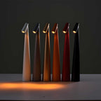 Modern Rechargeable Table Lamp With Tri-Colour Lighting in Brown — Halden Lighting