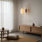 Retro Silk and Walnut Wall Light With Warm LED Glow — Halden Lighting
